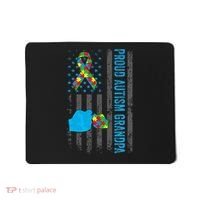 Proud Autism Grandpa American Flag Autism Awareness  Mousepad thumb 0