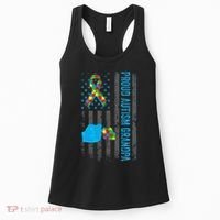 Proud Autism Grandpa American Flag Autism Awareness  Women's Tank Top thumb 0