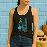 Proud Autism Grandpa American Flag Autism Awareness  Women's Tank Top thumb 2