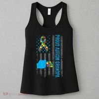 Proud Autism Grandpa American Flag Autism Awareness  Women's Tank Top thumb 3