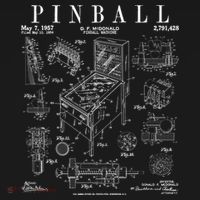 Pinball Arcade Gaming Machine Vintage Gamer Patent Print T-Shirt thumb 7