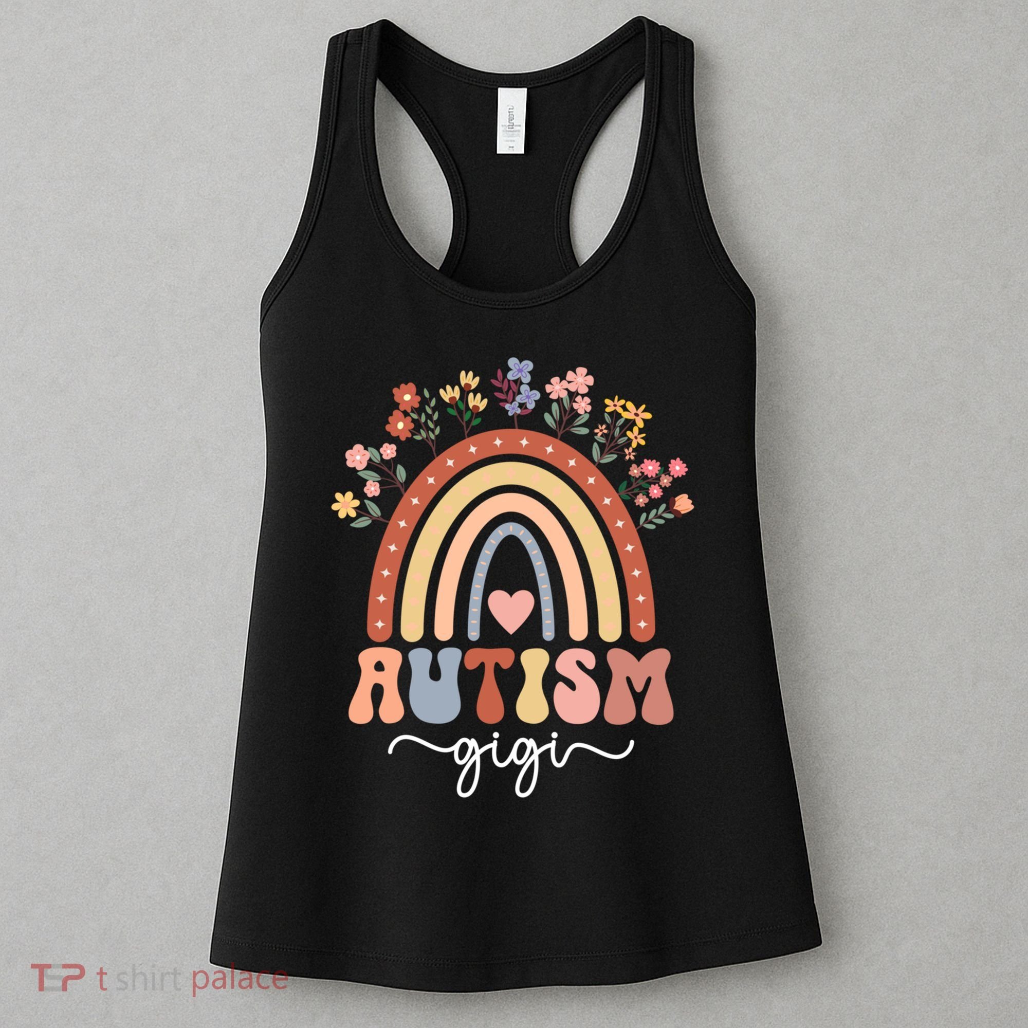 Proud Autism Gigi Rainbow Autism Warrior Gigi Grandma Meaningful Gift Women's Tank Top