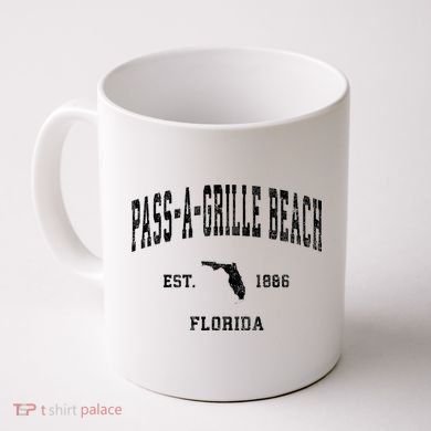 Pass A Grille Beach Florida Fl Vintage Established Athletic Coffee Mug