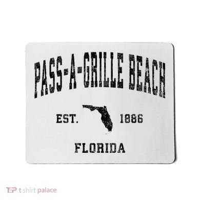 Pass A Grille Beach Florida Fl Vintage Established Athletic Mousepad