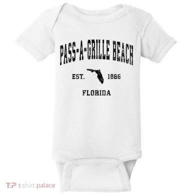Pass A Grille Beach Florida Fl Vintage Established Athletic Baby Bodysuit