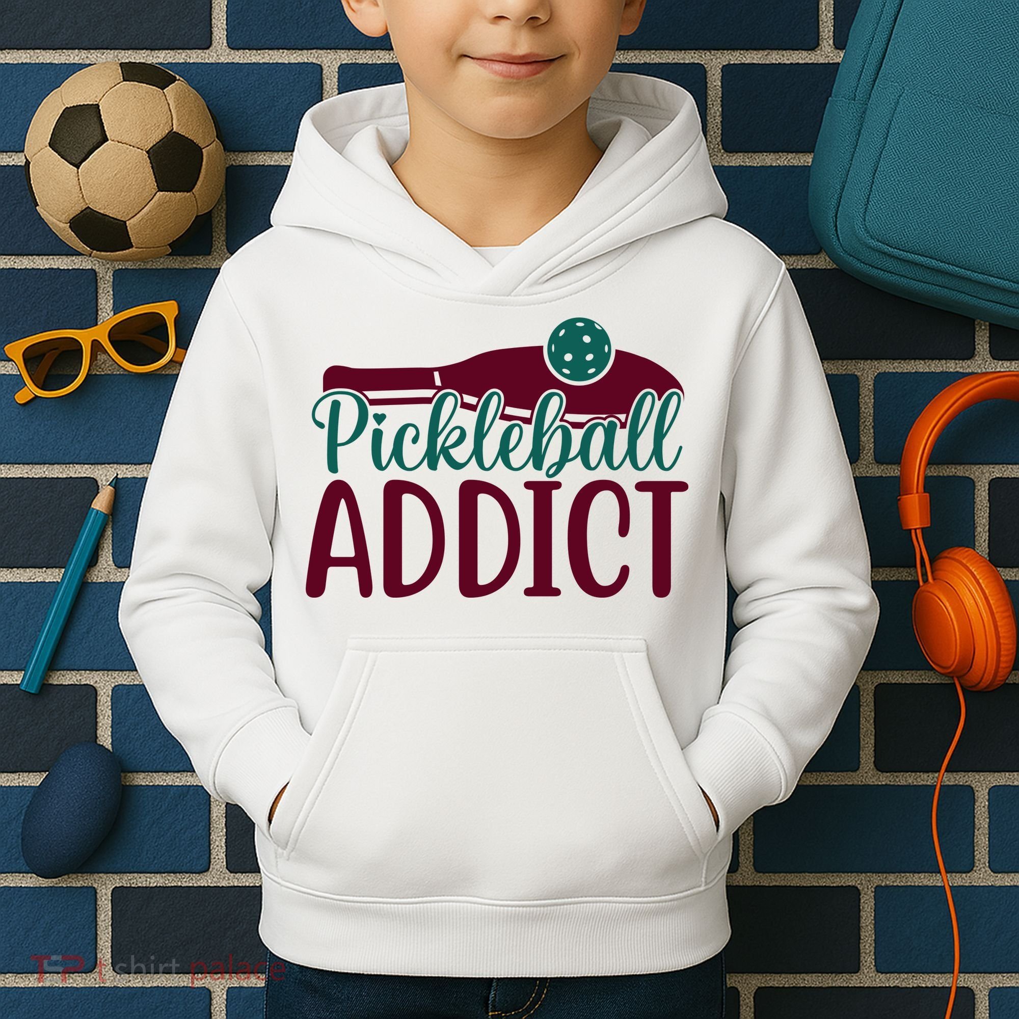 Pickleball Addict Gift For Player Sport Team Kids Hoodie