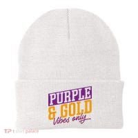 Purple And Gold Vibes Beanie thumb 0