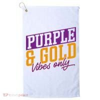 Purple And Gold Vibes Golf Towel thumb 0