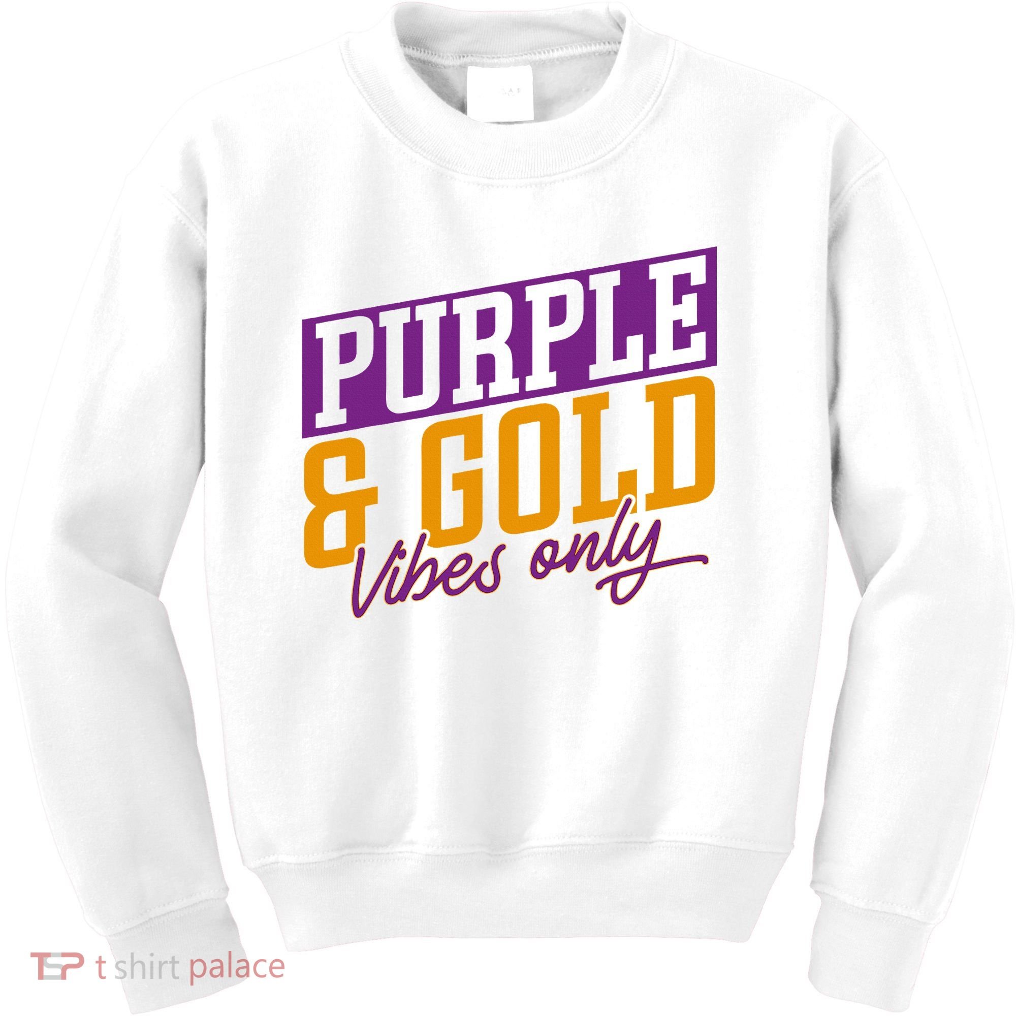 Purple And Gold Vibes Kids Sweatshirt