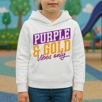 Purple And Gold Vibes Kids Hoodie thumb 3