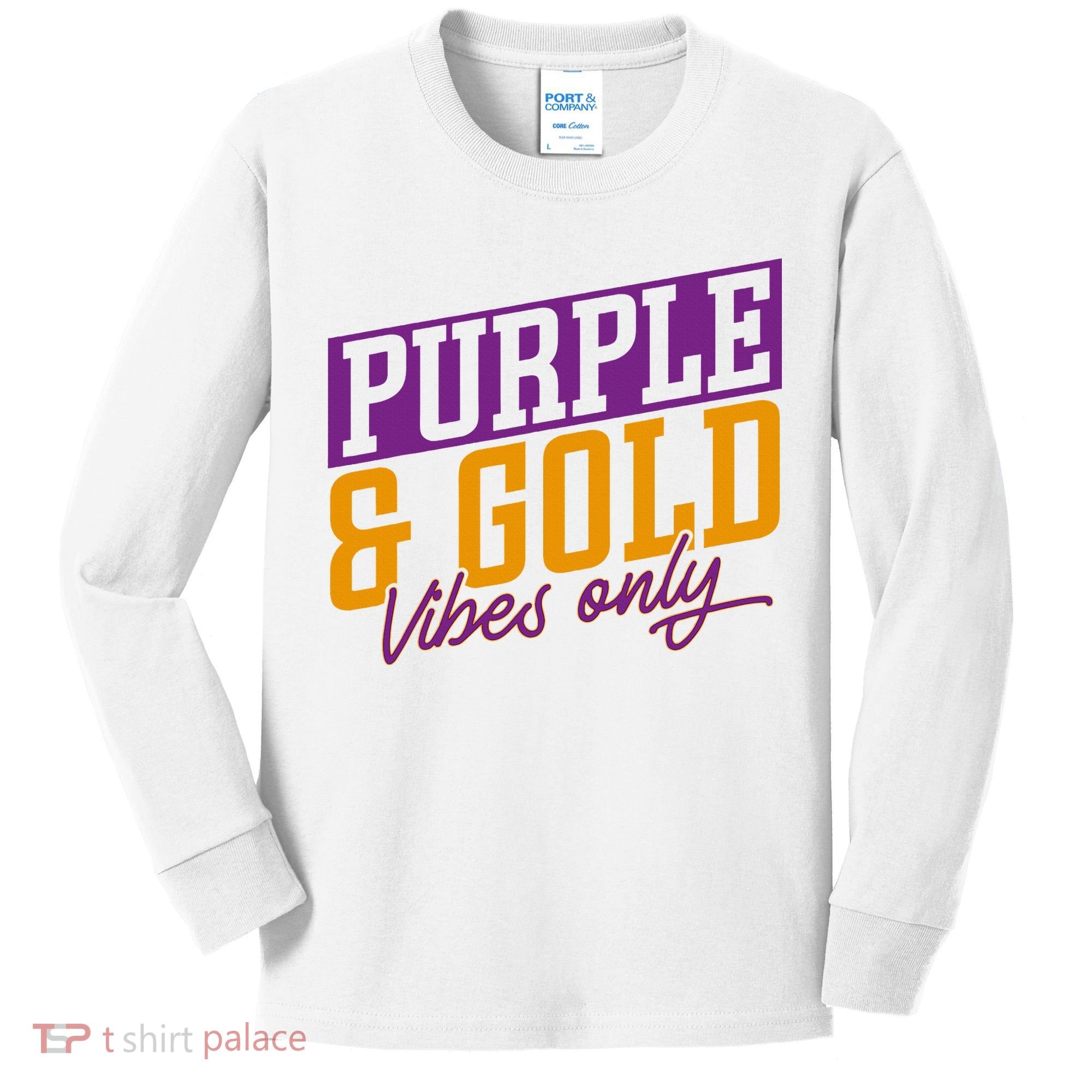 Purple And Gold Vibes Kids Long Sleeve Shirt