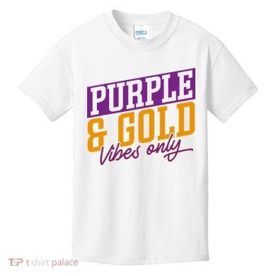 Purple And Gold Vibes Kids T-Shirt