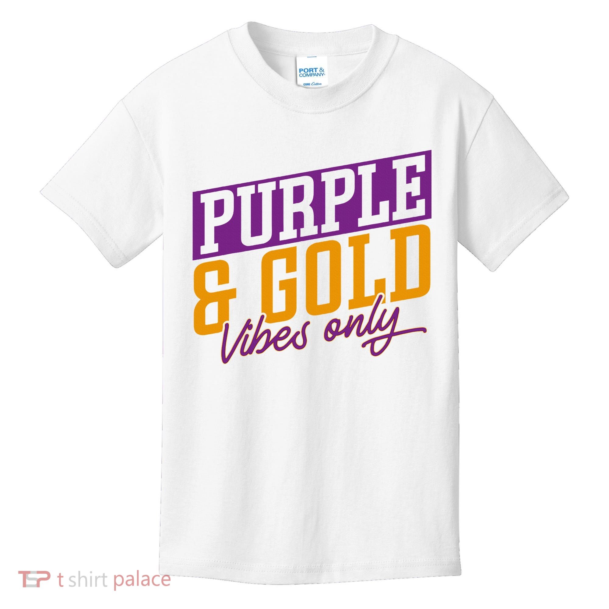 Purple And Gold Vibes Kids T-Shirt