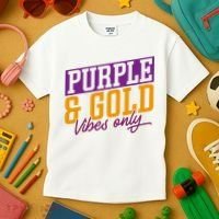 Purple And Gold Vibes Kids T-Shirt thumb 3