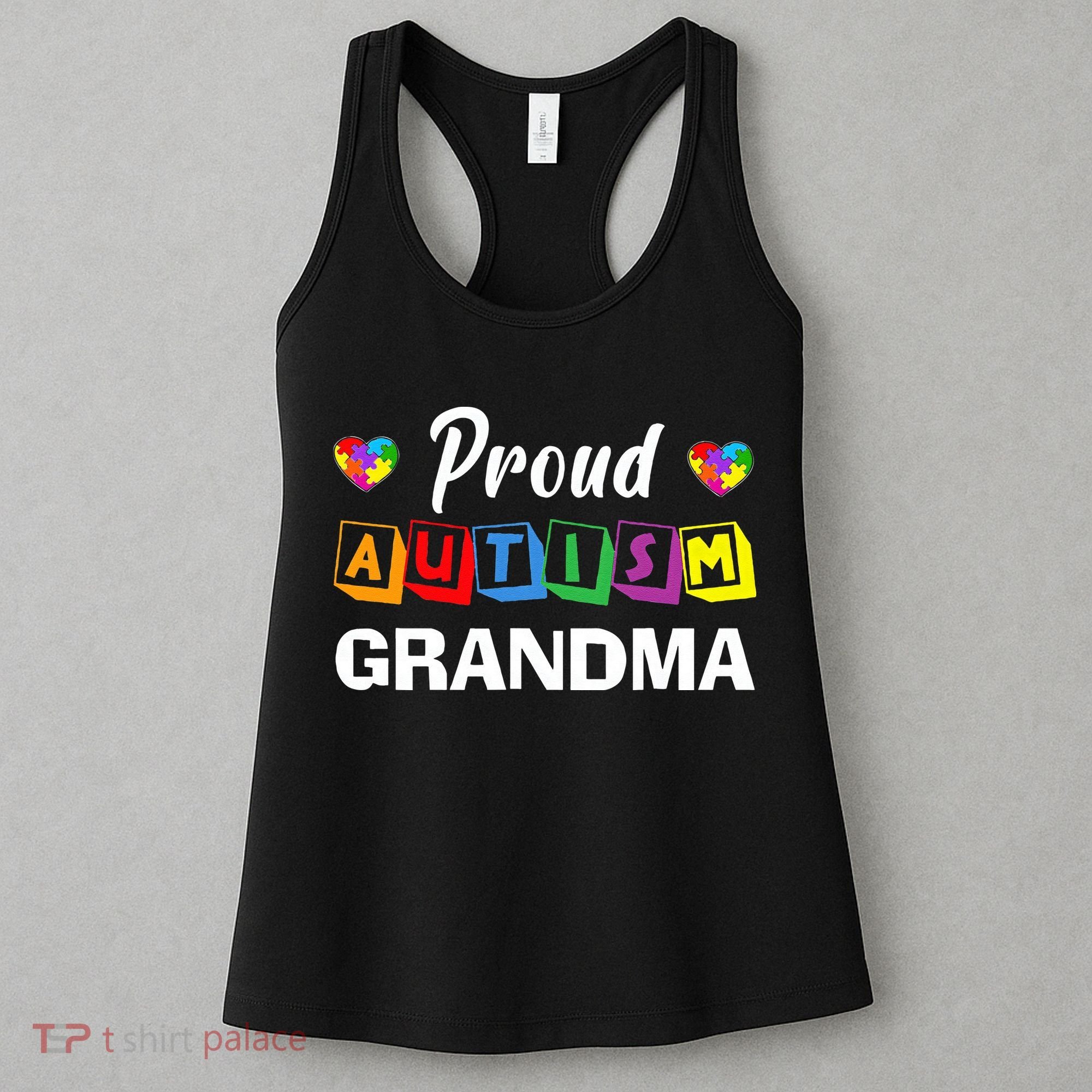 Proud Autism Grandma Autism Awareness Family Matching Women's Tank Top