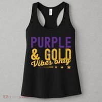Purple And Gold Vibes Only Game Day For High School Football Women's Tank Top thumb 3