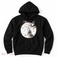 Pagoda Japanese Ink Painting Hoodie thumb 0