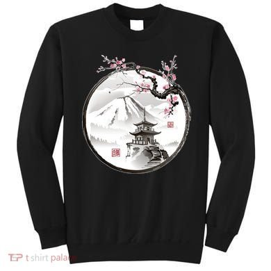 Pagoda Japanese Ink Painting Sweatshirt