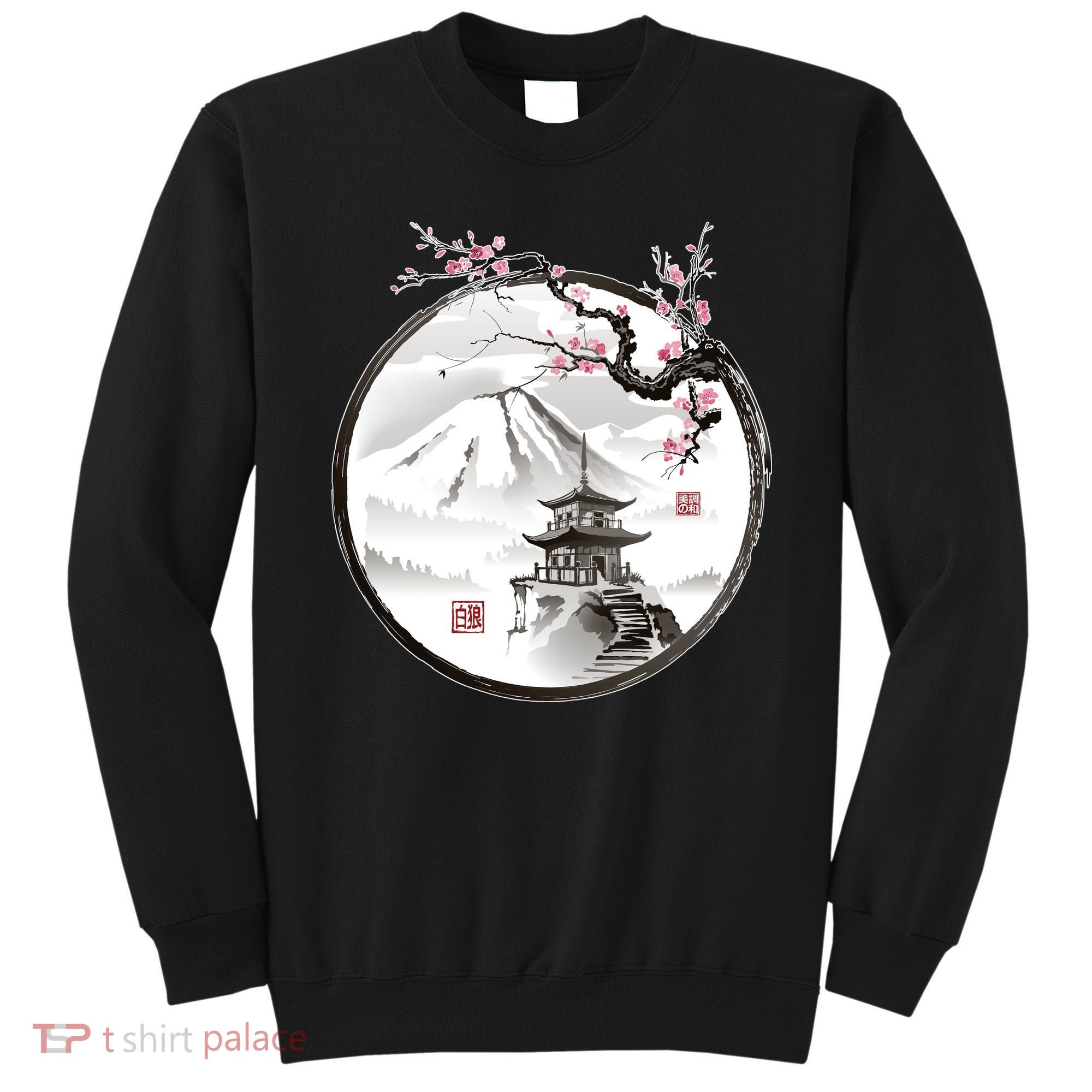 Pagoda Japanese Ink Painting Sweatshirt