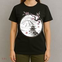 Pagoda Japanese Ink Painting T-Shirt thumb 4