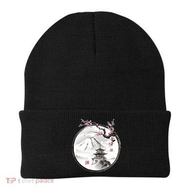 Pagoda Japanese Ink Painting Beanie