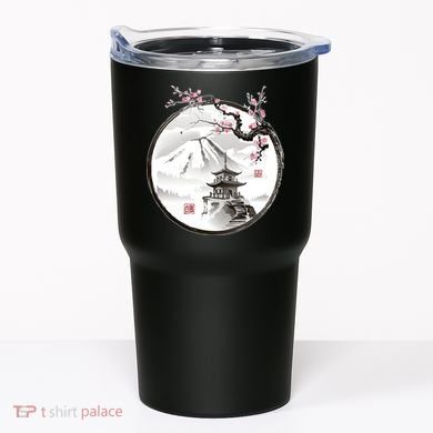 Pagoda Japanese Ink Painting Tumbler