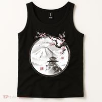 Pagoda Japanese Ink Painting Tank Top thumb 2