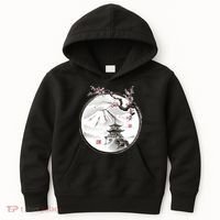 Pagoda Japanese Ink Painting Kids Hoodie thumb 0