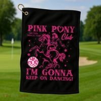 Pony And Heels Lover Golf Towel thumb 1