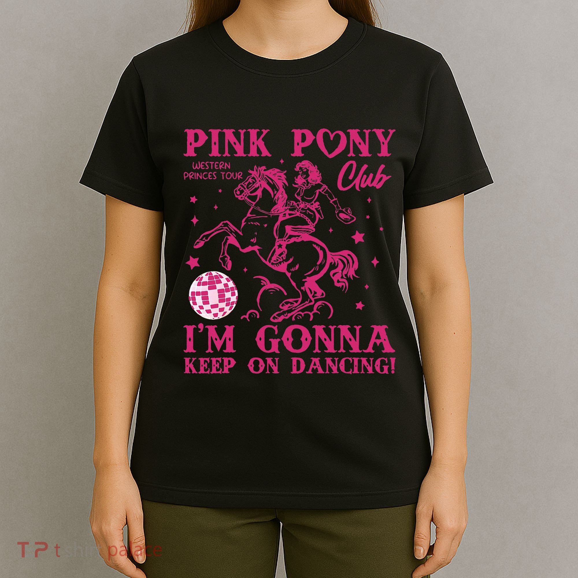 Pony And Heels Lover Girl Dacing Clubs Cowgirl T-Shirt