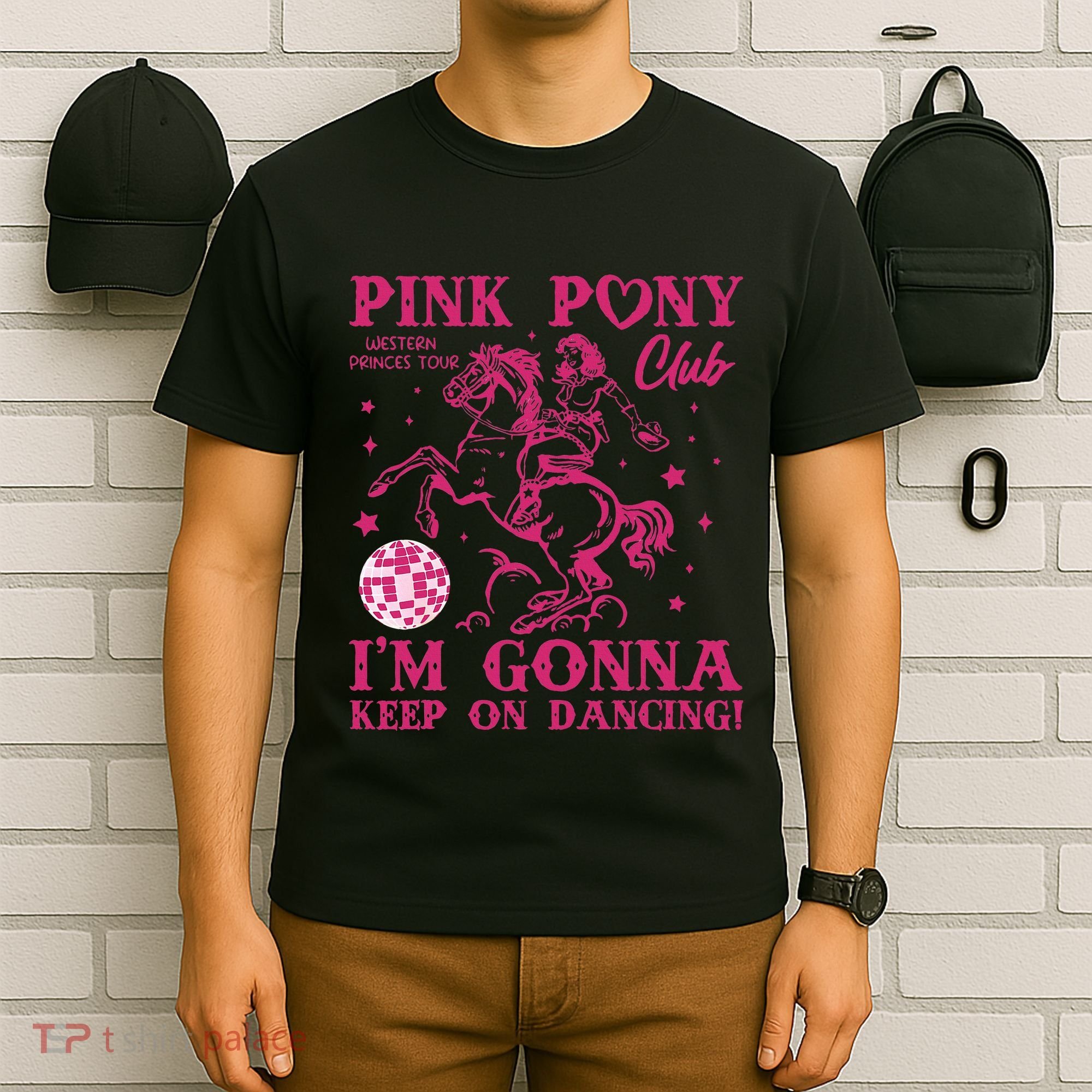 Pony And Heels Lover Girl Dacing Clubs Cowgirl T-Shirt