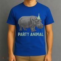 Party Animal Hippo Birthday Gift Funny Hippo Birthday Gift T-Shirt thumb 3