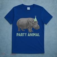 Party Animal Hippo Birthday Gift Funny Hippo Birthday Gift T-Shirt thumb 5