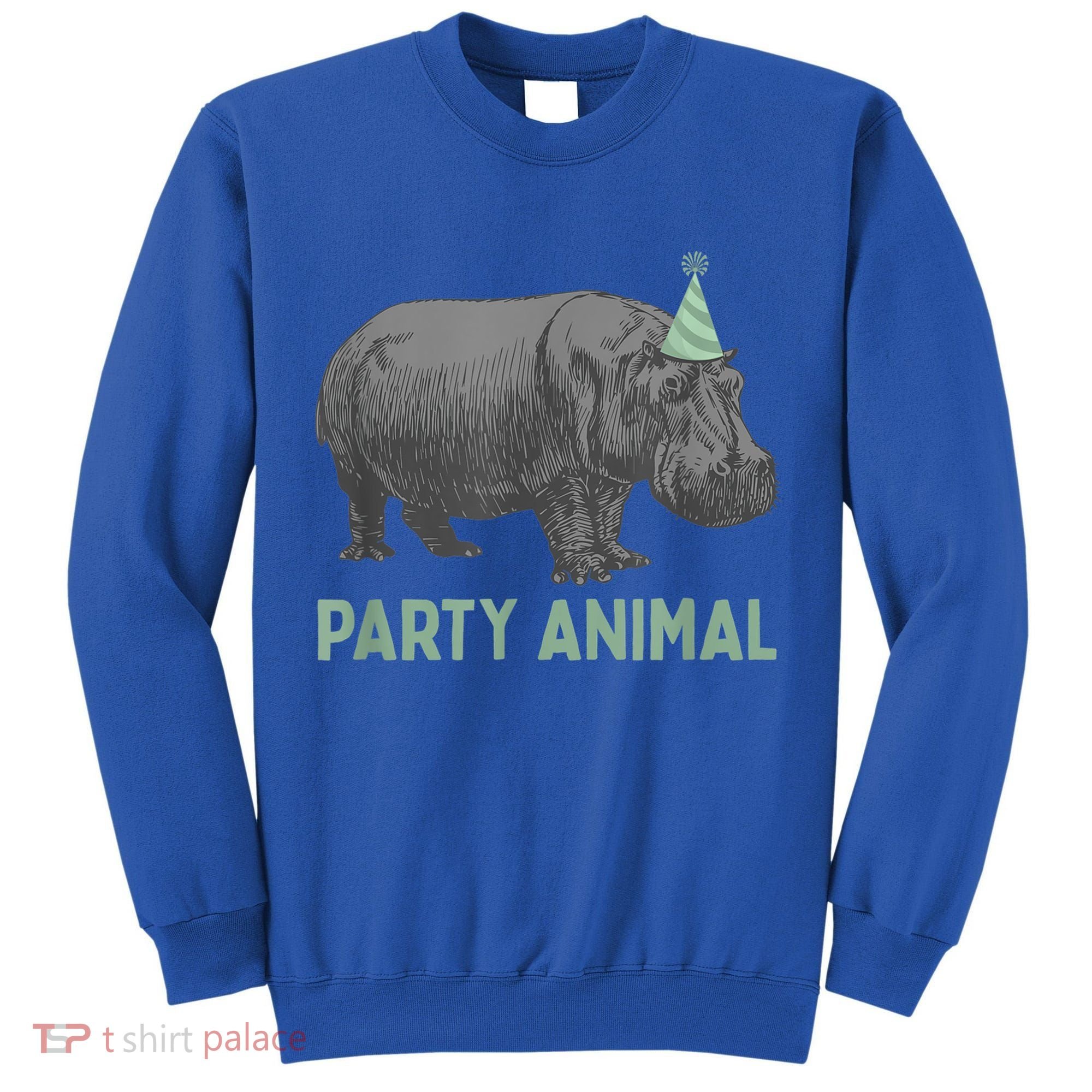 Party Animal Hippo Birthday Gift Funny Hippo Birthday Gift Tall Sweatshirt