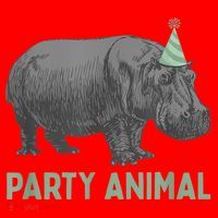 Party Animal Hippo Birthday Gift Funny Hippo Birthday Gift Santa Hat thumb 1