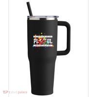 Playful Art Imagination Is Key 40oz Vacuum Insulated Stainless Steel Travel Tumbler thumb 0