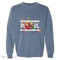 Playful Art Imagination Is Key Garment-Dyed Sweatshirt thumb 0