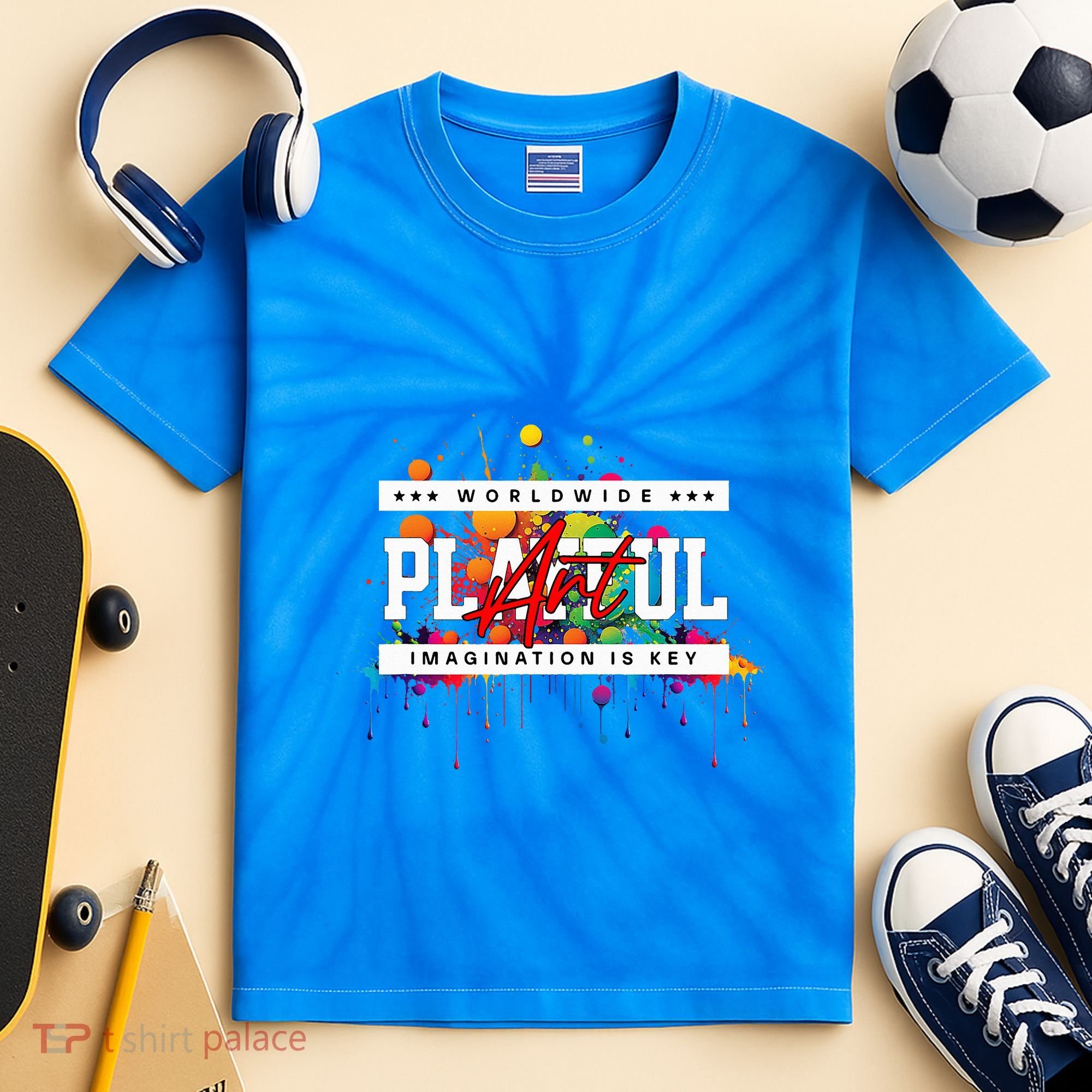 Playful Art Imagination Is Key Kids Tie-Dye T-Shirt