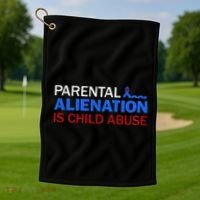 Parental Alienation Is Child Abuse Prevention Awareness Golf Towel thumb 1