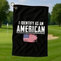 Proud America I Identify As An American Golf Towel thumb 1