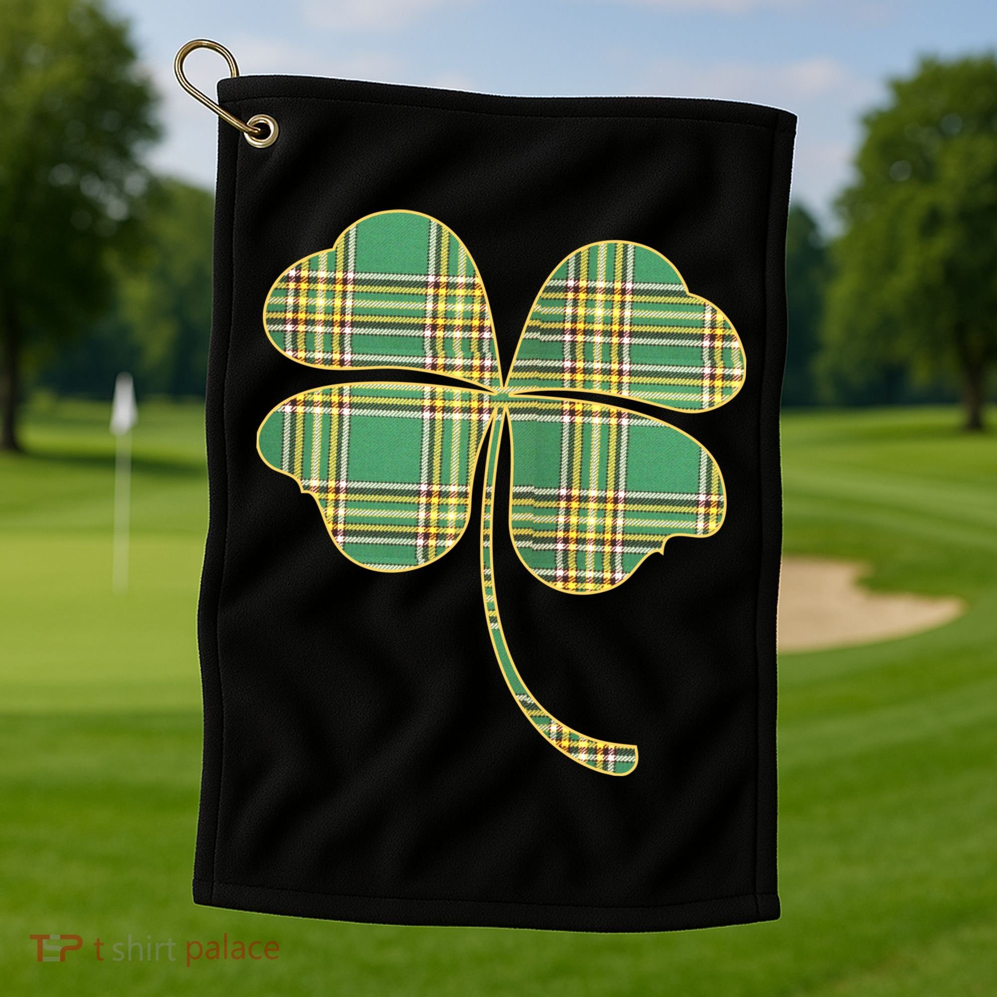 Paid Shamrock Clover Golf Towel