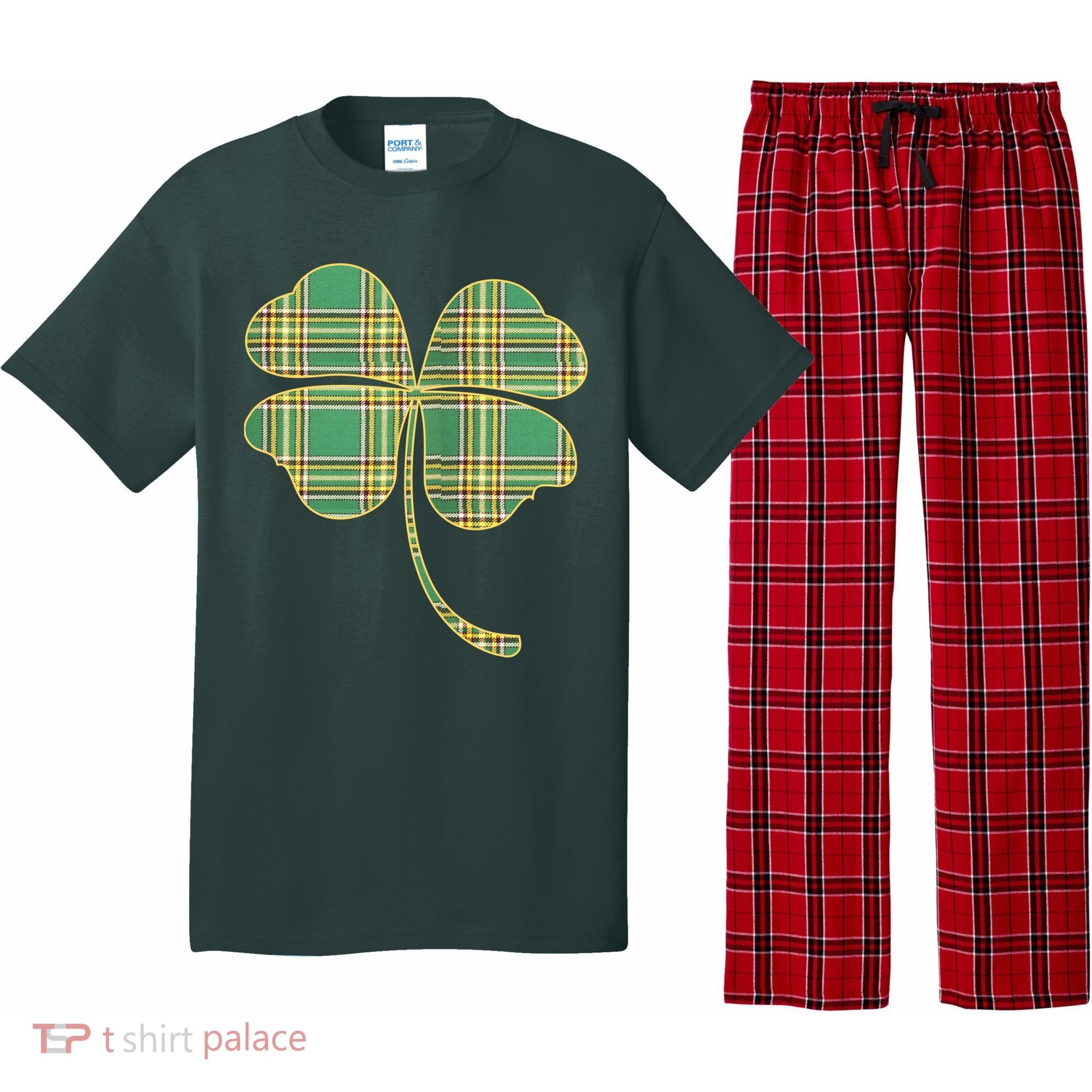 Paid Shamrock Clover Pajama Set