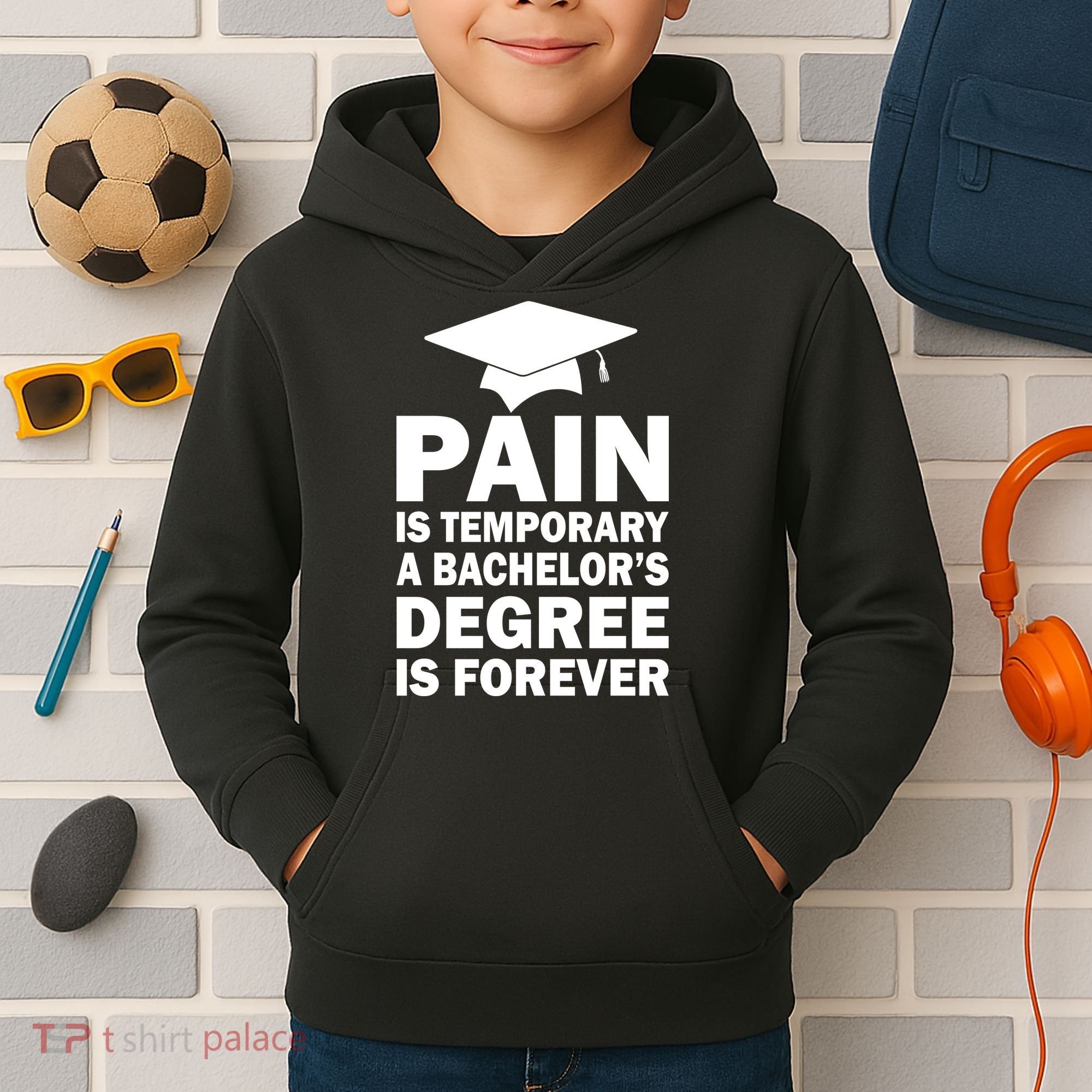 Pain Is Temporary A Bachelor's Degree Is Forever Kids Hoodie