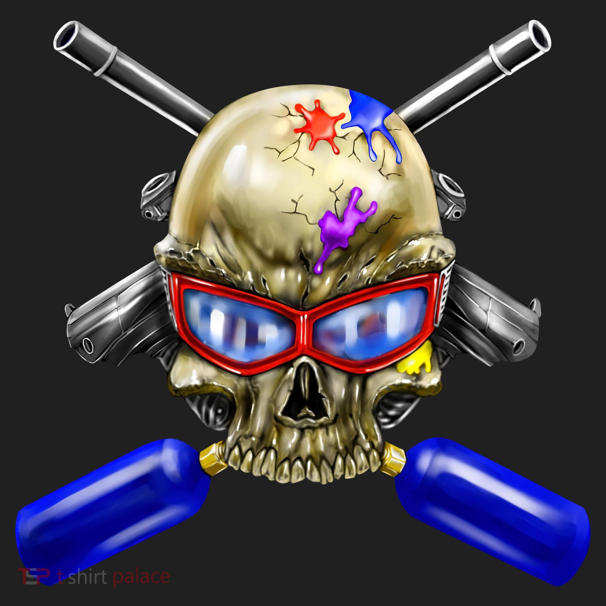 Paintball Skull Golf Towel