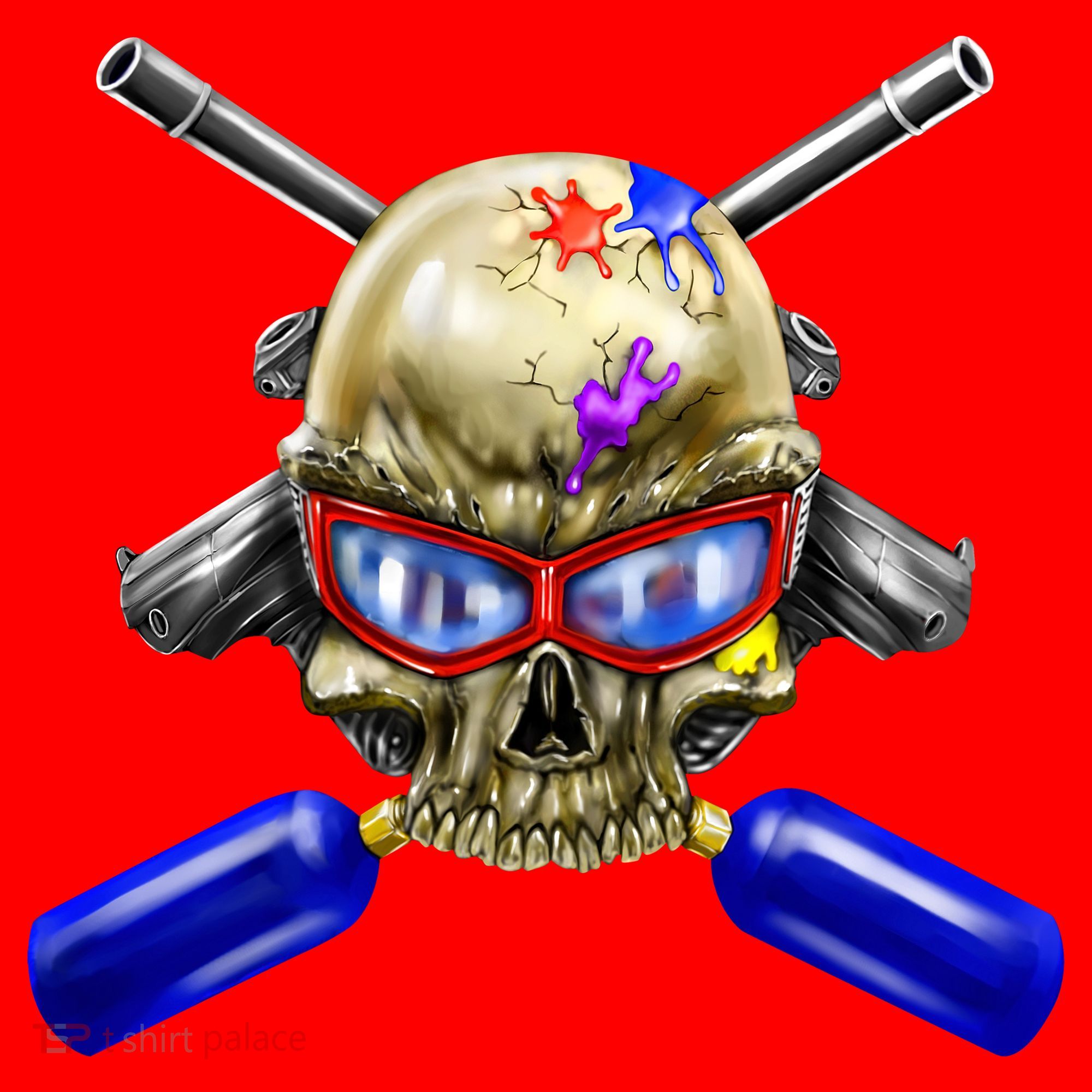 Paintball Skull Santa Hat