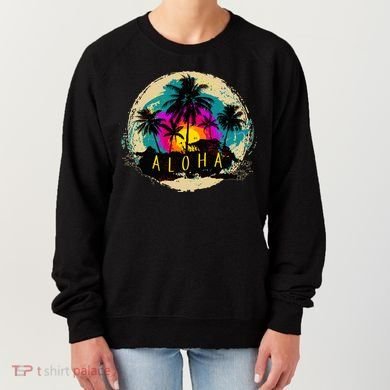 Painted Aloha Palms Beach Women's Sweatshirt