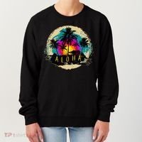 Painted Aloha Palms Beach Women's Sweatshirt thumb 0