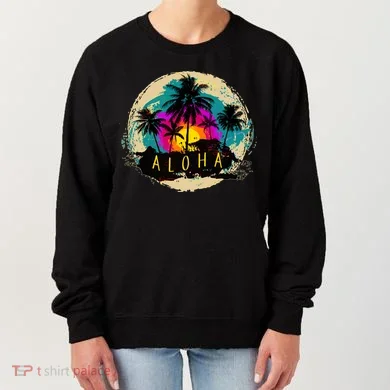 Painted Aloha Palms Beach Women's Sweatshirt