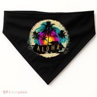 Painted Aloha Palms Beach USA-Made Doggie Bandana thumb 0