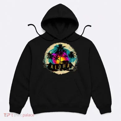 Painted Aloha Palms Beach Hoodie